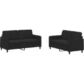 vidaXL Ensemble de canapés 2 pièces noir velours