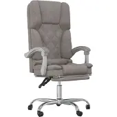 vidaXL Chaise de bureau avec fonction massage Taupe Tissu