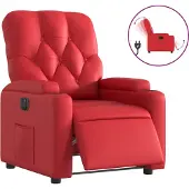 vidaXL Fauteuil relax électrique rouge similicuir