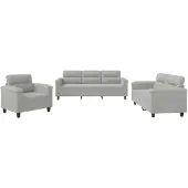 vidaXL Ensemble de canapés 3 pièces avec coussins gris clair tissu microfibre