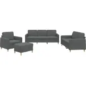 vidaXL Ensemble de canapés 4 pièces avec coussins Tissu gris foncé