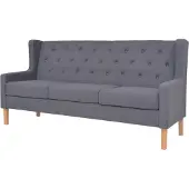 vidaXL Ensemble de canapés 3 pièces tissu gris