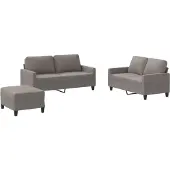 vidaXL Ensemble de canapés 3 pièces avec coussins Tissu Taupe