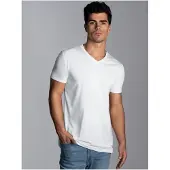 Trigema Homme TRIGEMA Slim Fit T-shirt Encolure en V blanc, Unicolore