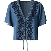 Pepe Jeans pour femme. PL3051391 Chemisier Cleo bleu (XS), Casuel, Manche courte, Lyocell