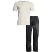 Marks & Spencer Pyjama long brocart / gris clair / noir