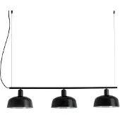 Faro Suspension TATAWIN M Linear E27 15W acier noir satiné, verre noir brillant L:105cm H:200cm intensité lumineuse variable