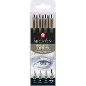 Sakura Pigma Micron Fineliner Stylos techniques Grey 4 pièces