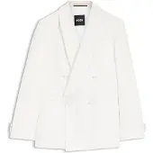 BOSS Veste Slim Fit en twill de lin