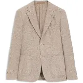 BOSS Veste Regular en lin mélangé à motif