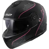 LS2 FF908 Strobe II Lux Mat Noir Rose 06 Casque Modulable Taille 3XL