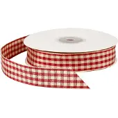 Creativ Company Geruit Lint Antiek Rood Wit, 25m