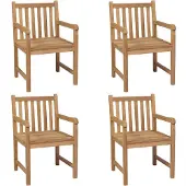 vidaXL Chaises de jardin 4 pcs. avec coussins bleu clair teck massif