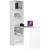 Akord Bureau avec étagère SMART CLP Blanc design moderne pour bureau et home office