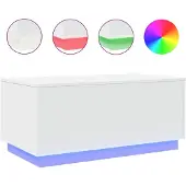 vidaXL Table basse avec lampes LED blanc 90x50x40 cm