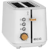 Ecg ST 2768 Timber White | grille-pain | 2 compartiments pour toasts | 7 niveaux d'intensité | rangement du cordon | acier inoxydable | blanc|