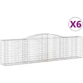 vidaXL Gabions avec arc surélevé 6 pcs. 400x50x100/120cm Fer galvanisé