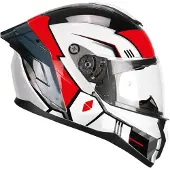 Cgm Casque intégral 330S RIOT Espace Blanc Noir Rouge Brillant taille XS