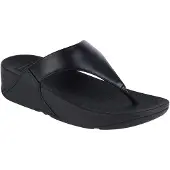 FitFlop Lulu Leather Toepost Teenslippers - zwart - Maat 41