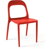 Oviala Chaise en plastique de jardin rouge - Milan