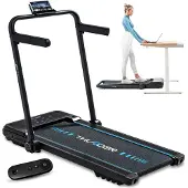 Thunder Tapis de course IMPACT BLACK 106,5x40cm 12km/h FitShow pliable Bluetooth Roulettes de transport