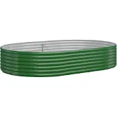 vidaXL Lit surélevé Acier revêtu par poudre 214x140x36 cm Vert