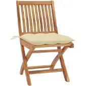 vidaXL Chaises de jardin pliantes avec coussins 4 pcs. Bois massif teck