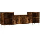 vidaXL Armoire TV chêne fumé 160x35x55 cm Bois composite