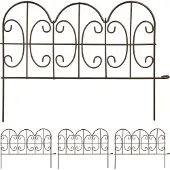 Relaxdays Bordures de parterre , lot de 4, métal, H x L : 28 x 38,5 cm chacune, bordures de parterre pour le jardin, clôture décorative à enfoncer, couleur bronze