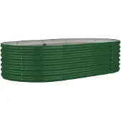 vidaXL Lit surélevé Acier revêtu par poudre 152x80x36 cm Vert