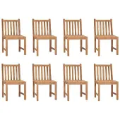 vidaXL Chaises de jardin 8 pcs. avec coussins teck massif
