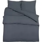 vidaXL Ensemble de literie anthracite 155x220 cm coton