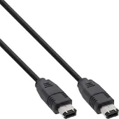 InLine 34055 Câble FireWire, IEEE1394 6 broches mâle / mâle, noir, 0,5m