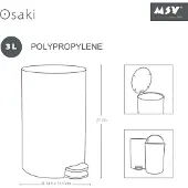 MSV Poubelle ? P?dale Pp Osaki 3l Bleu Clair