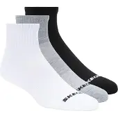 SKECHERS 3PPK Qtr Crew Socks S114235-BKWG