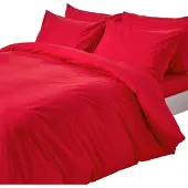 Homescapes Literie rouge densité 200 fils, 200 x 200 cm