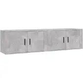 vidaXL Armoires murales TV 2 pcs. Gris béton 80x34,5x40 cm