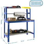 Simon Rack Etabli Simonwork Bt4 1200 Bleu/bois Bleu/bois 1445x1210x760 -
