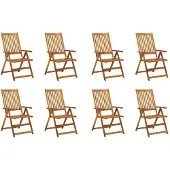 vidaXL 3075063, Terrasse, Siège rembourré, Acacia, Rouge, Polyester, 570 mm