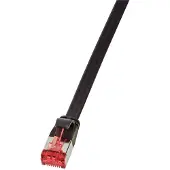 Logilink SlimLine - Cordon de raccordement - RJ-45 (M) pour RJ-45 (M) - 1 m - U/FTP, PiMF - CAT 6a - moulé, sans crochet, plat - noir