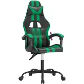 vidaXL Chaise de jeu noir et vert similicuir
