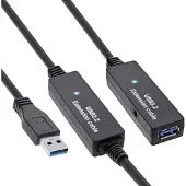 InLine 35657 Rallonge active USB 3.0, prise A à prise A, noir, 20m