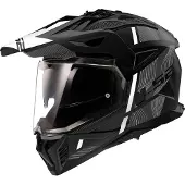 LS2 MX702 Pioneer II Hill Mat Noir Blanc Casque Adventure Taille 2XL