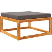 vidaXL Tabouret de jardin avec coussin 65x65x29 cm bois massif acacia