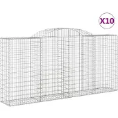 vidaXL Gabions avec arc surélevé 10 pcs 300x50x140/160cm Fer galvanisé