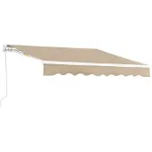 En.casa Store à bras articulé « Bitonto » 250 x 200 cm avec manivelle, structure en aluminium, couleur beige