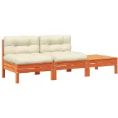 vidaXL Canapé de jardin avec coussin et tabouret 2 places