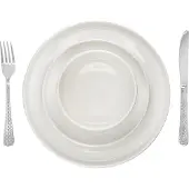 MIKASA Set de Camberlie vaisselle, assiettes et bols de style scandinave de porcelaine blanche, 12pcs.
