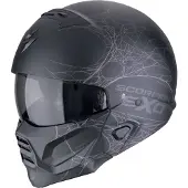 Scorpion EXO-Combat 2 Spiderweb Casque Jet Mat/Noir/Argenté XS unisex