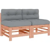 vidaXL Canapé central avec coussin 2 pcs. Bois massif Douglas